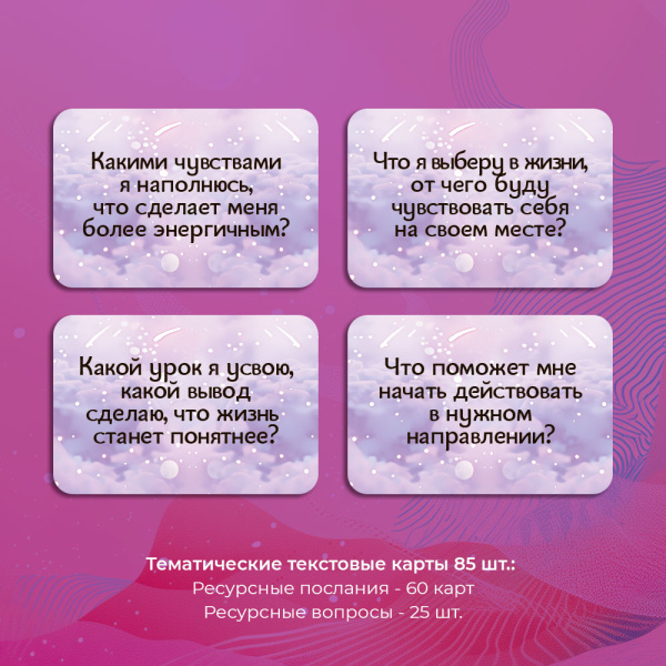 Текстовая тематическая колода  «В поисках ресурсов: Послания и Вопросы» Текстовая тематическая колода  «В поисках ресурсов: Послания и Вопросы»