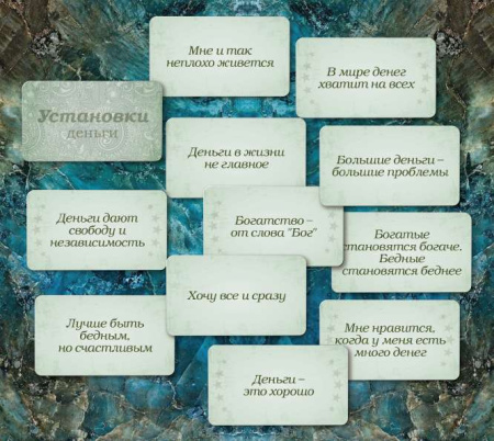 Метафорические ассоциативные карты "Установки: деньги"
